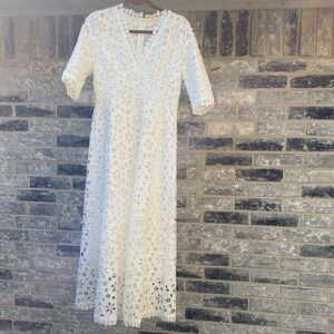 Elegant White Lace Dress